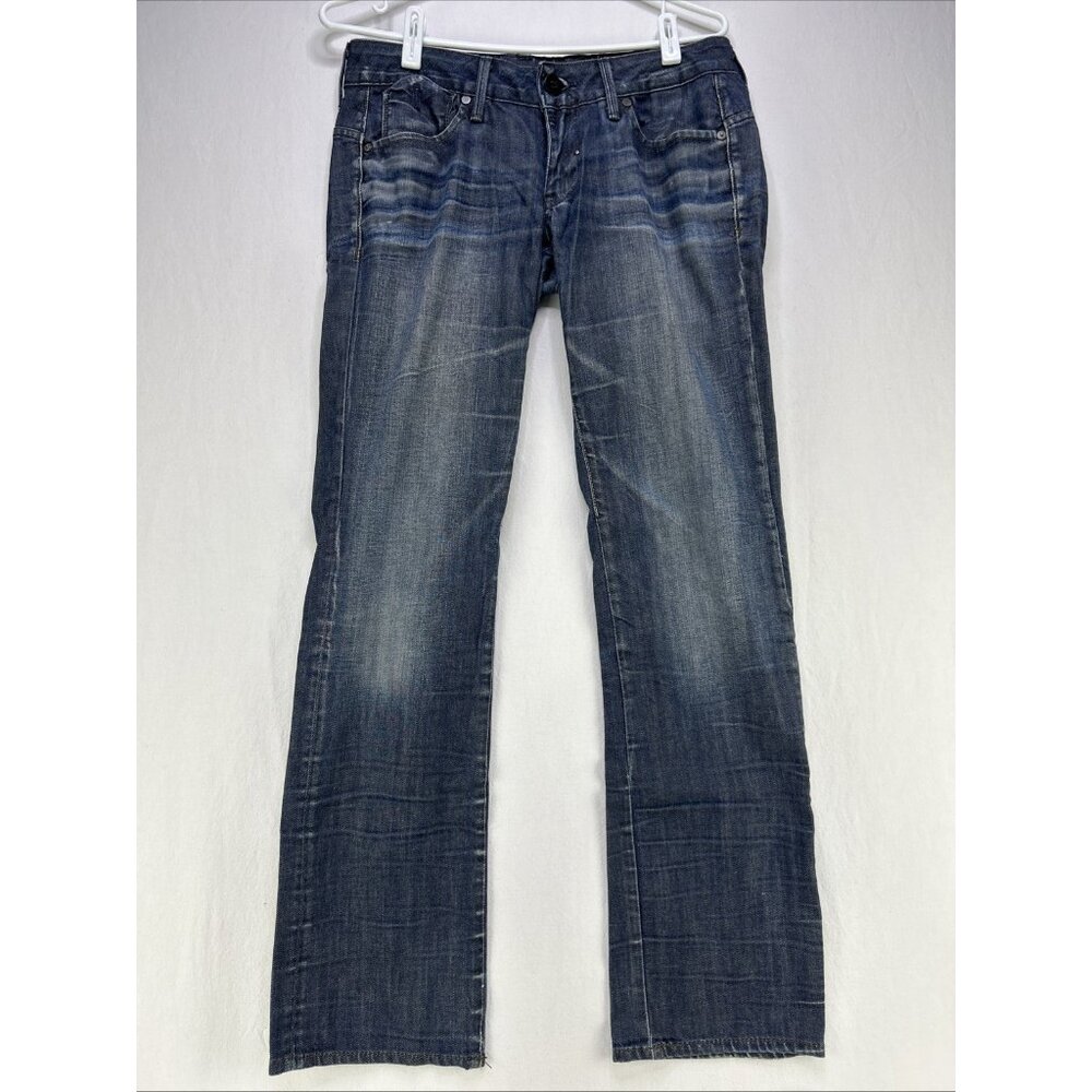 G Star Raw Jeans Corvet Straight Women’s Size 31 Blue Denim Zip Pocket